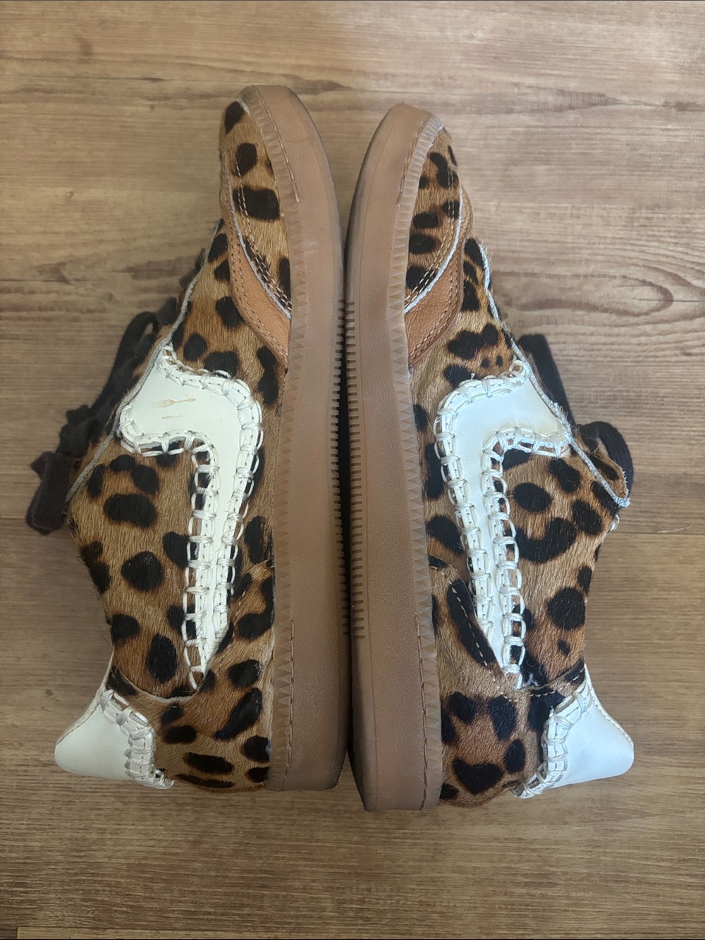 Dolce Vita Kids Leopard-Print Sneakers in Tan and White